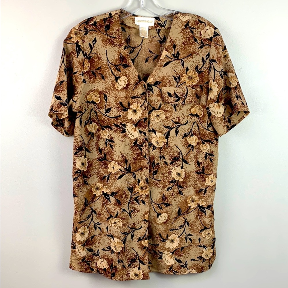 Christine & Jill Vintage Floral Button-Up Shirt
